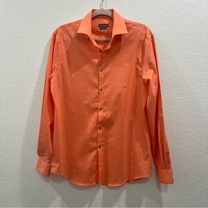 Light Orange Men’s‎ Button-Up Medium Extra Slim Shirt 15 1/2 x 32 Van Heusen